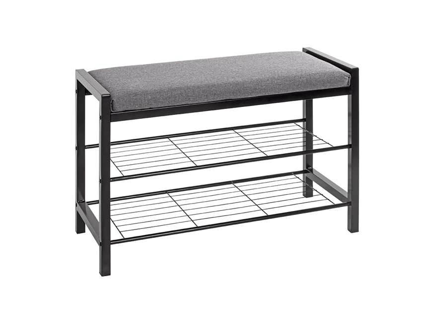 Schoenenrek met bank Enya zwart/grijs 54544 schuin vooraanzicht