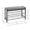 Schoenenrek met bank Enya zwart/grijs 54544 schuin vooraanzicht afmetingen