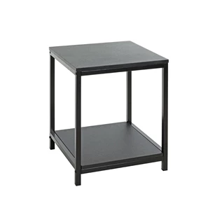 Bijzettafel Lugano zwart 52572 schuin vooraanzicht MDF staal