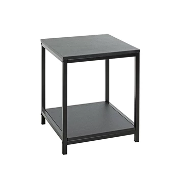 Bijzettafel Lugano zwart 52572 schuin vooraanzicht MDF staal