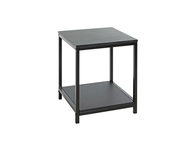 Bijzettafel Lugano zwart 52572 schuin vooraanzicht MDF staal