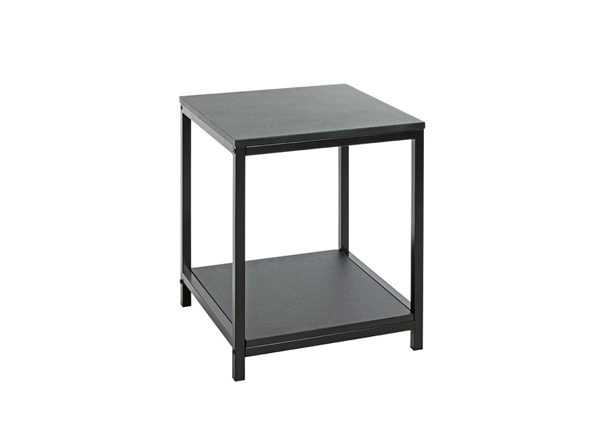 Bijzettafel Lugano zwart 52572 schuin vooraanzicht MDF staal