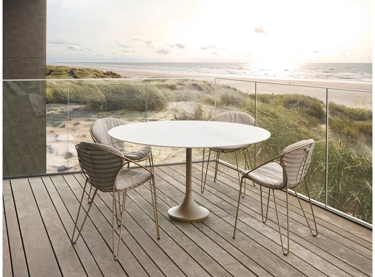 Armstoel Wire bronze stof Nautic Linen Sahara Joli