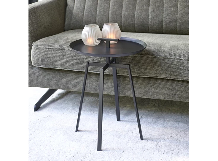 484830 metaal rond rivièra maison bijzettafel rm industrieel ponza end table zwart