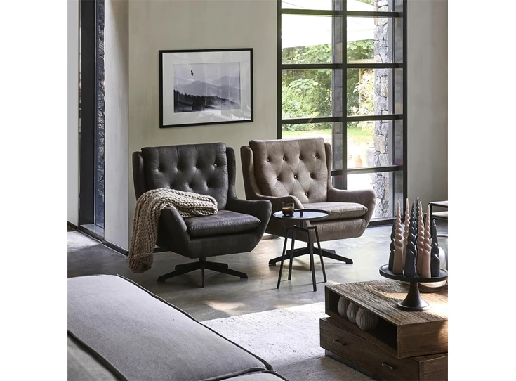 484830 rivièra maison metaal zwart rm ponza end table bijzettafel industrieel rond