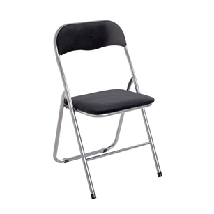 Klapstoel Niklas aluminium frame zwart rugkussen zitkussen 47583 schuin vooraanzicht open