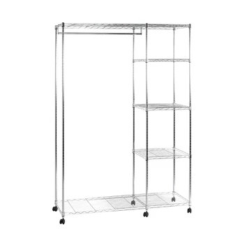 Kledingrek Manni chroom 43685 schuin aanzicht