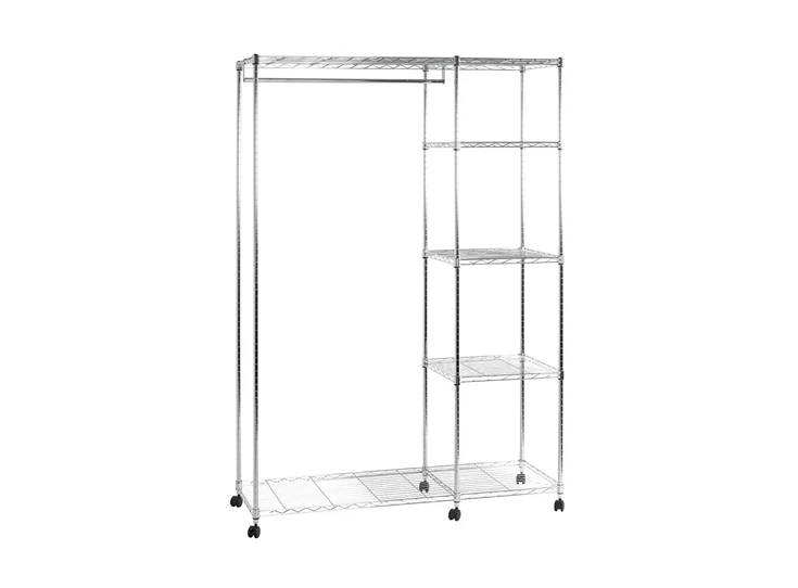 Kledingrek Manni chroom 43685 schuin aanzicht