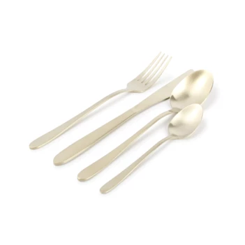 682900 bestekset 24-delig mat champagne slim