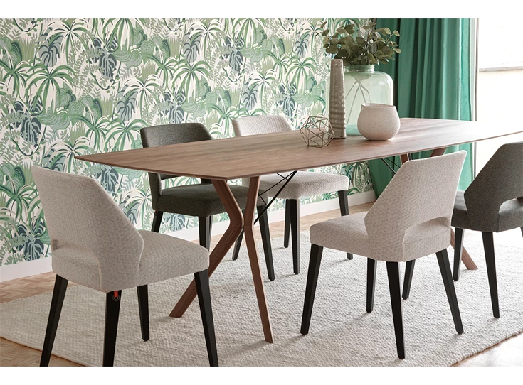 Lena stoel mobitec zonder armen vaste hoes massieve poten tijdloos C0110 uni h47 pb-a