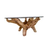 Salontafel Amazonas natuur hout glas Ø110x50cm 2101040 zijaanzicht