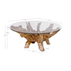 Salontafel Amazonas natuur hout glas Ø110x50cm 2101040 schuin bovenaanzicht afmetingen