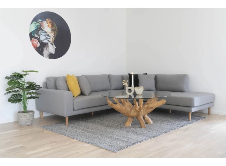 Salontafel Amazonas natuur hout glas Ø110x50cm 2101040 sfeerbeeld