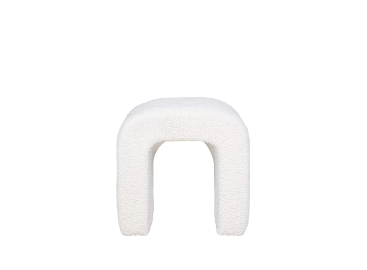 Poef Colma bouclé wit 1501225 recht vooraanzicht