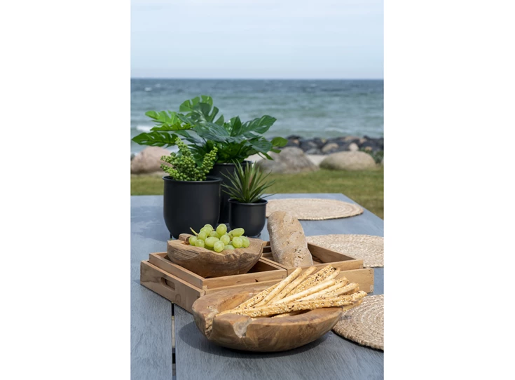 Schaal Rio teak natuur Ø20x8cm 4501010 sfeerbeeld buiten