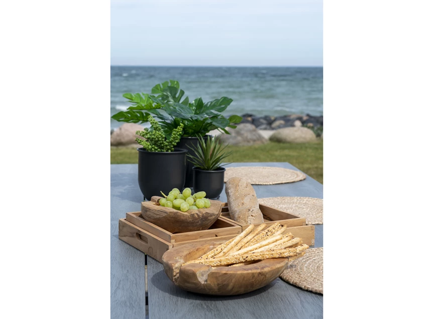 Schaal Rio teak natuur Ø20x8cm 4501010 sfeerbeeld buiten