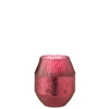 Theelichthouder Conisch- Glas- Rood- Large (15x15x18,5cm)