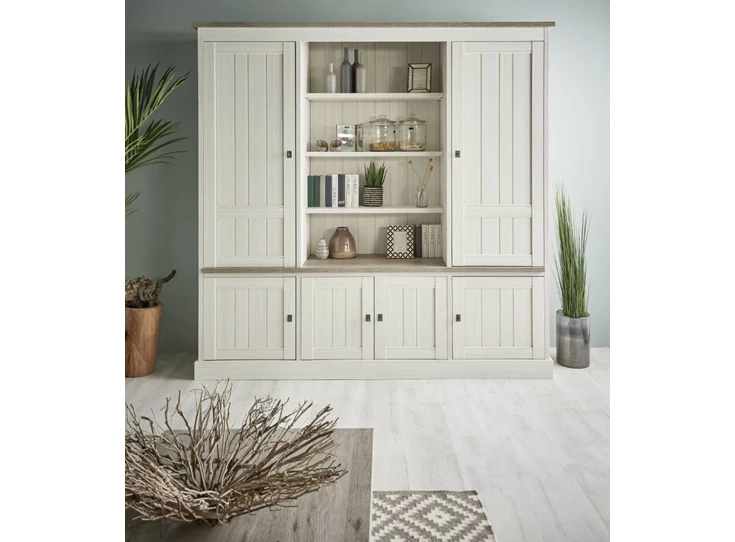 York eetkamer meubar dressoir vitrinekast eik licht kristal eettafel landelijk hout larik