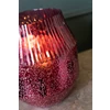 Theelichthouder Conisch- Glas- Rood- Large (15x15x18,5cm)- detail