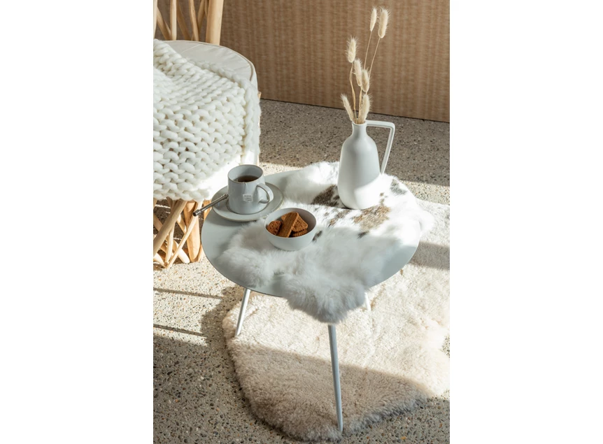 Konijnenvel Wit/Bruin Stippen (45x34x1cm)- sfeerbeeld