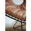 Detail Lounger ligzetel Wire frame zwart kussen leder cognac Joli