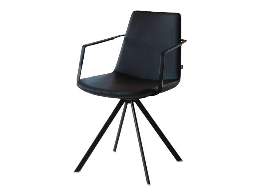 Armstoel Rafael spinning base kunstleder zwart Joli