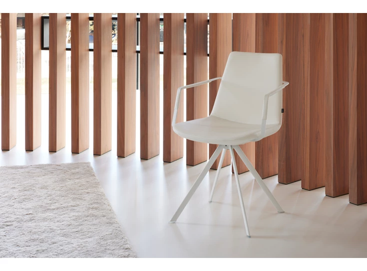 Armstoel Rafael spinning base kunstleder wit Joli