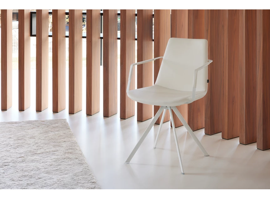 Armstoel Rafael spinning base kunstleder wit Joli