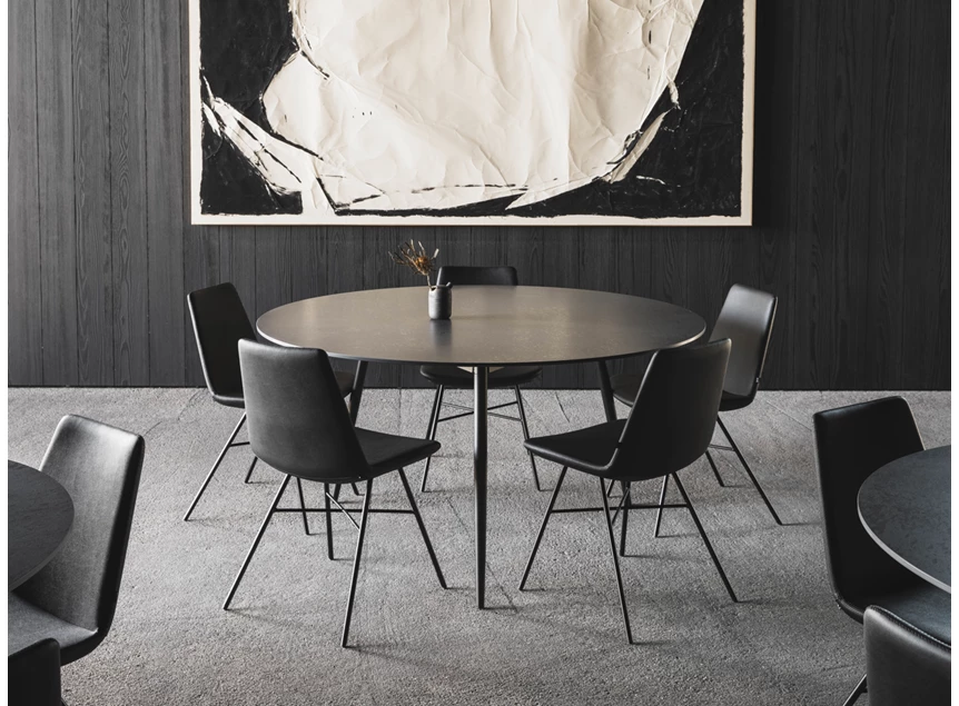 Stoel Rafael X base kunstleder zwart Joli