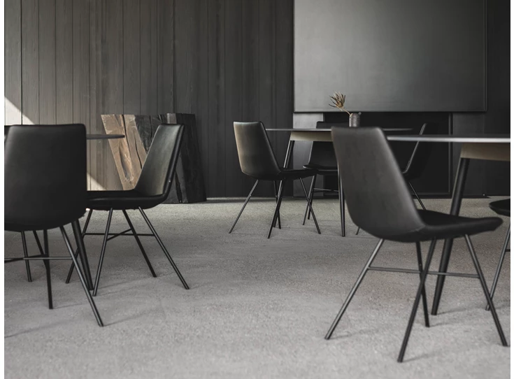 Achterkant Stoel Rafael X base kunstleder zwart Joli