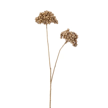 Tak 2 Bloemen Bessen Plastiek Goud (10x10x47cm)