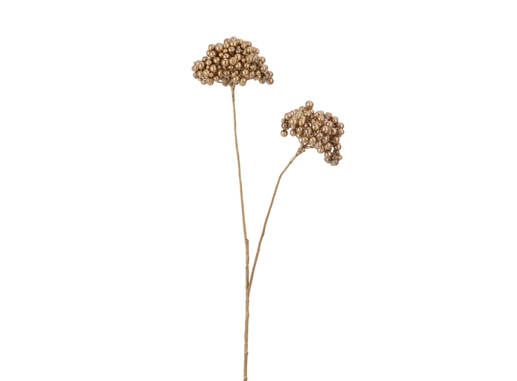Tak 2 Bloemen Bessen Plastiek Goud (10x10x47cm)