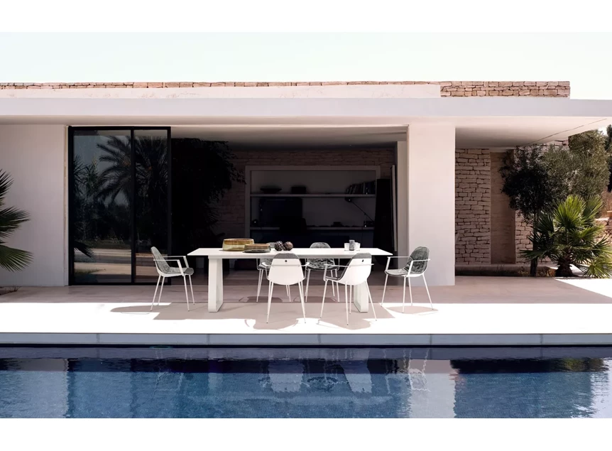 Outdoor Tafel Curve Rectangular keramiek Absolute White Joli