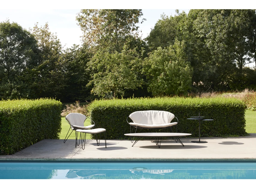 Salontafel Wire Elyps Xeramica Marble Marone Joli