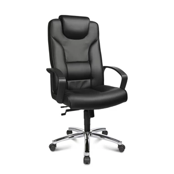 Bureaustoel Comfort Point 50 zwart Topstar lederlook 7810D60 schuin vooraanzicht