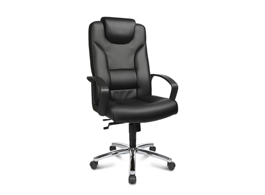 Bureaustoel Comfort Point 50 zwart Topstar lederlook 7810D60 schuin vooraanzicht