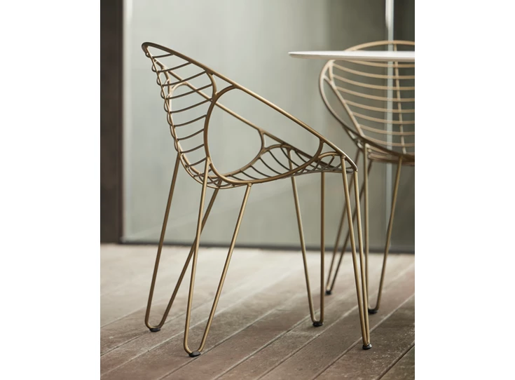 Zijkant Armstoel Wire frame Bronze Joli