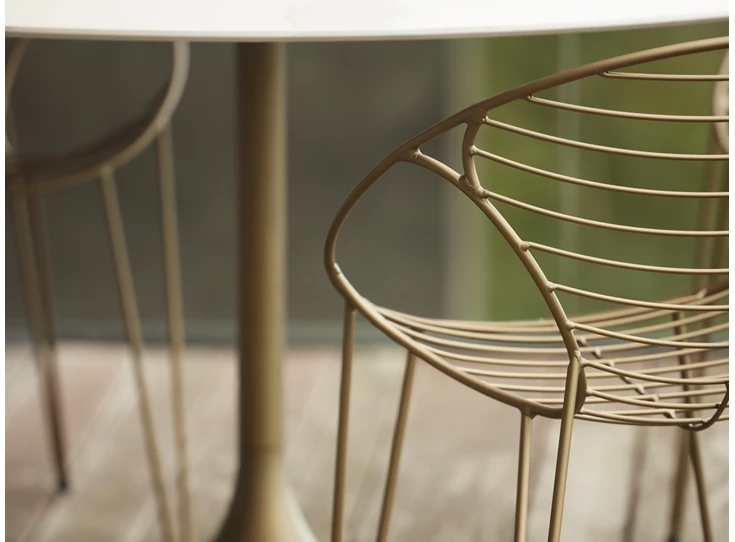 Achterkant Armstoel Wire frame Bronze Joli