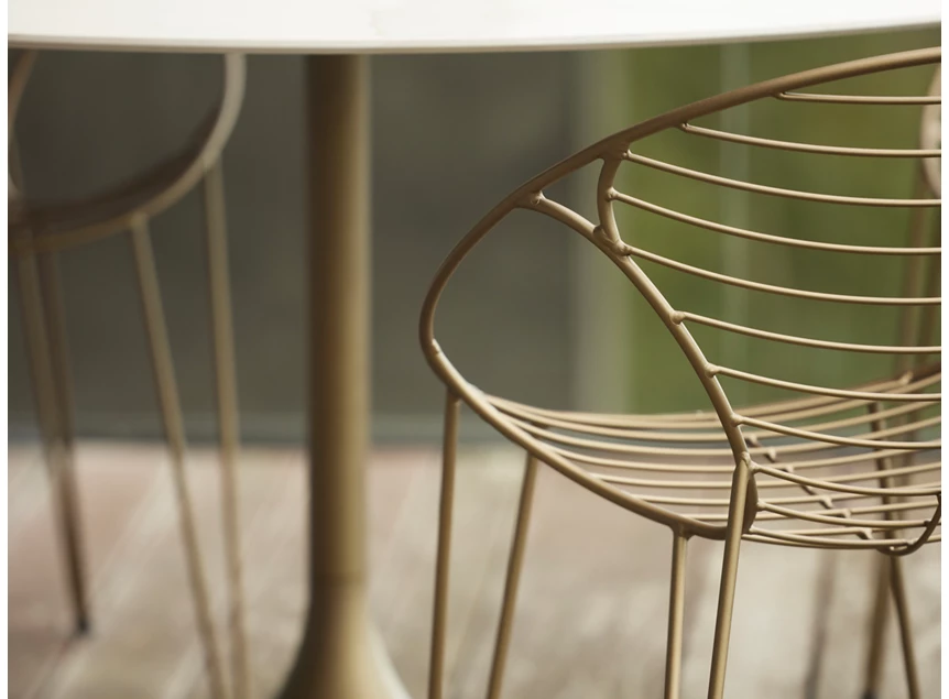 Achterkant Armstoel Wire frame Bronze Joli