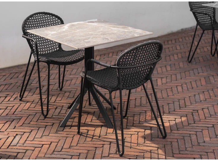 Outdoor Bistrotafel Fizz Square xeramica Marble Marone Joli