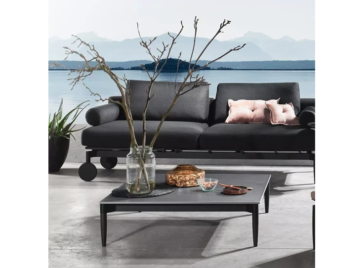 Outdoor Salontafel Marguerite Rectangular Xeramica Black Iron Joli