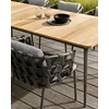 Leo teak onbehandeld dining table 180x90cm vincent sheppard hout aluminium frame zwart outdoor