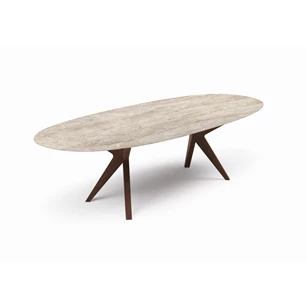 Tafel Capri ovaal dekton keramiek beige zand Willisau Edition