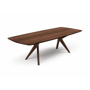 Tafel Capri bootvorm massief hout Amerikaanse noten Willisau Edition