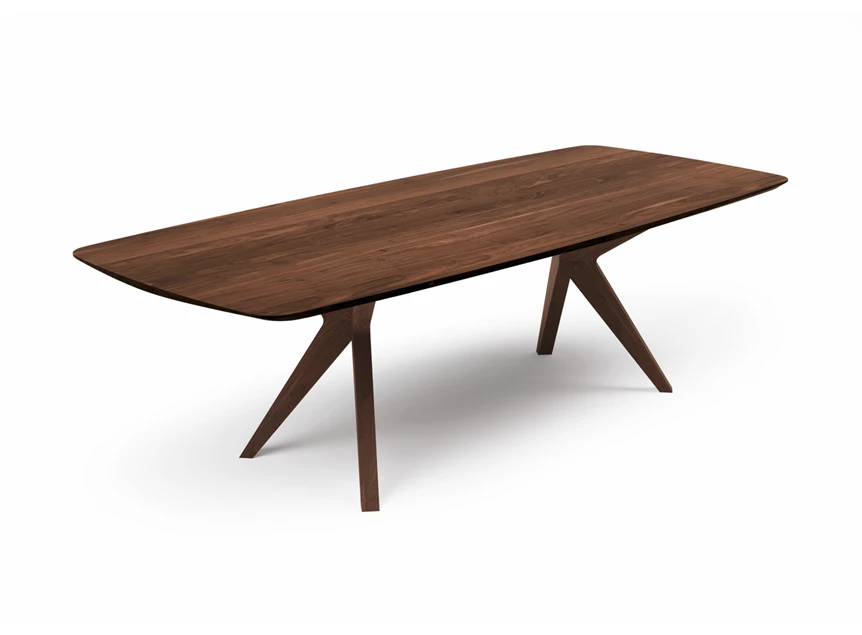 Tafel Capri bootvorm massief hout Amerikaanse noten Willisau Edition