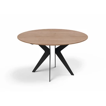 Tafel Capri rond massief eik natuur metalen poot Willisau Edition