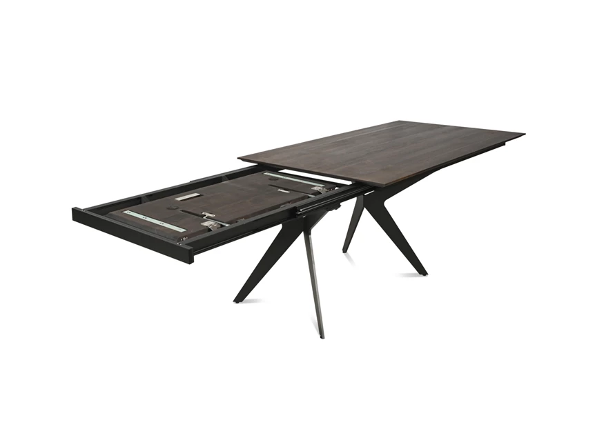 Schuin open Tafel Capri rechthoekig verlengbaar massief hout eik gebeitst Willisau Edition