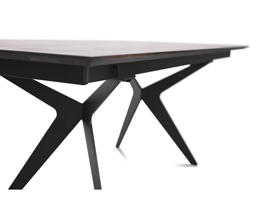 Detail Tafel Capri rechthoekig verlengbaar massief hout eik gebeitst Willisau Edition