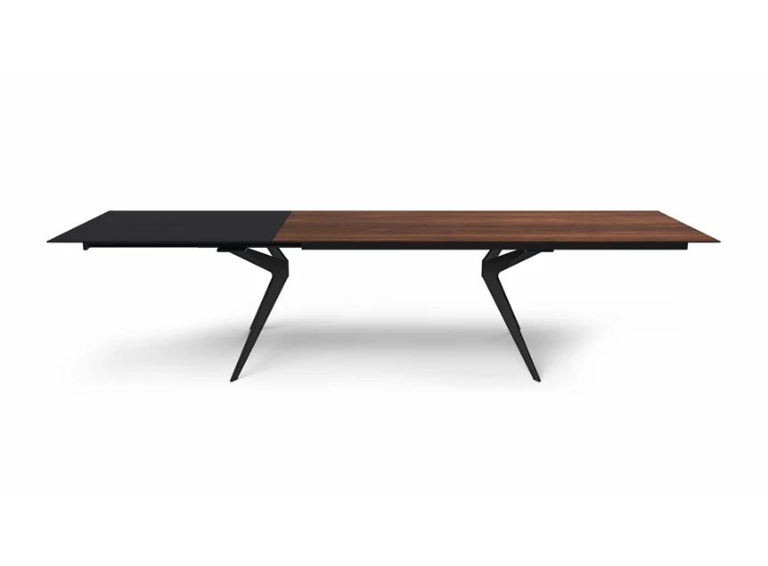 Tafel Capri rechthoekig verlengbaar massief hout Amerikaans noten Willisau Edition