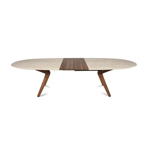 Tafel Capri ovaal verlengbaar dekton keramiek zand Willisau Edition